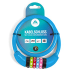 Apollo - Fahrradschloss mit Zahlen für Kinder, 10x650 mm, Scooter Schloss,Zahlenschloss - Blau