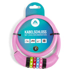 Apollo - Fahrradschloss mit Zahlen für Kinder, 10x650 mm, Scooter Schloss,Zahlenschloss - Pink