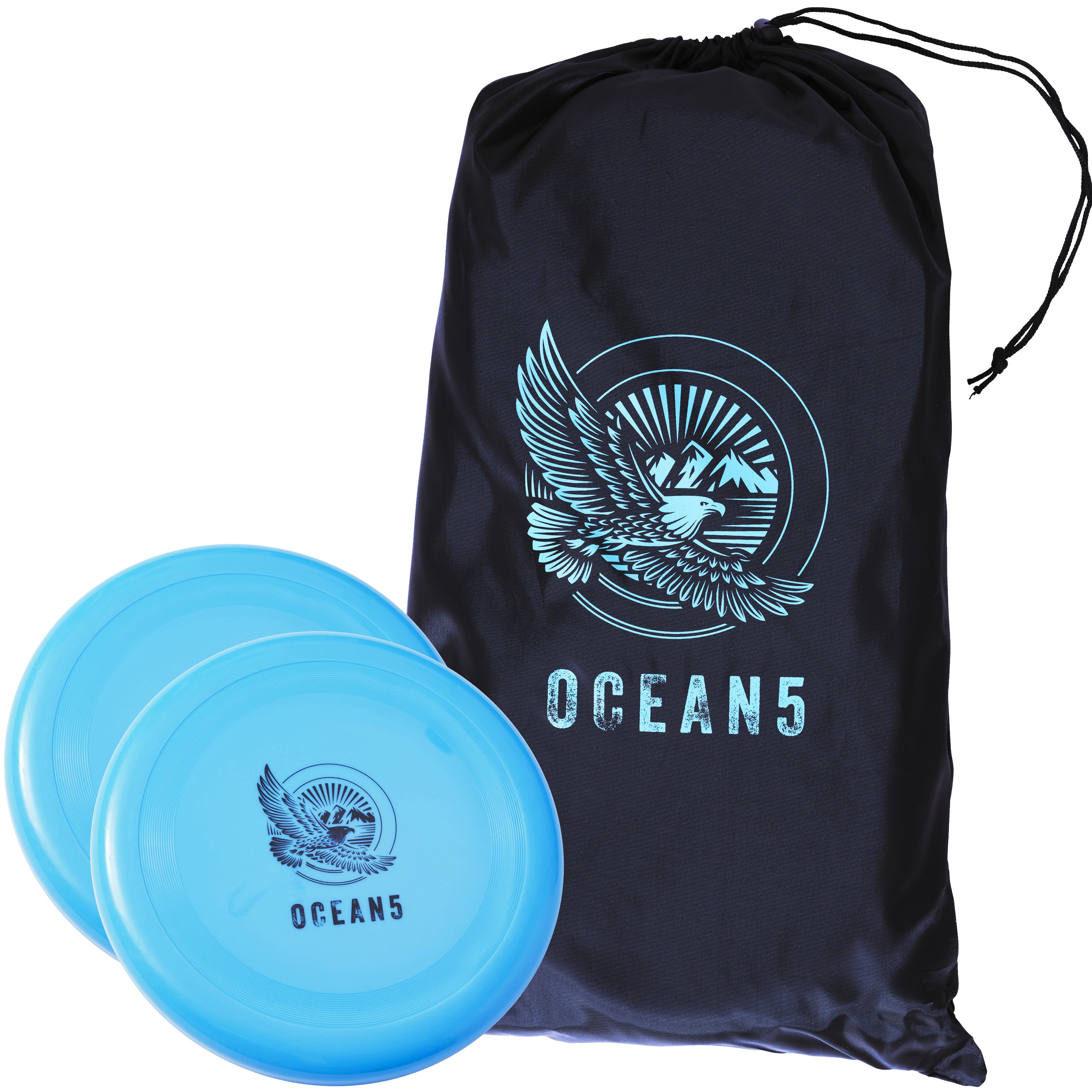 Ocean 5 - Disc Jam Set - lustiges Wurfspiel, Outdoorspiel, Strandspiel für 4 Personen - Blau