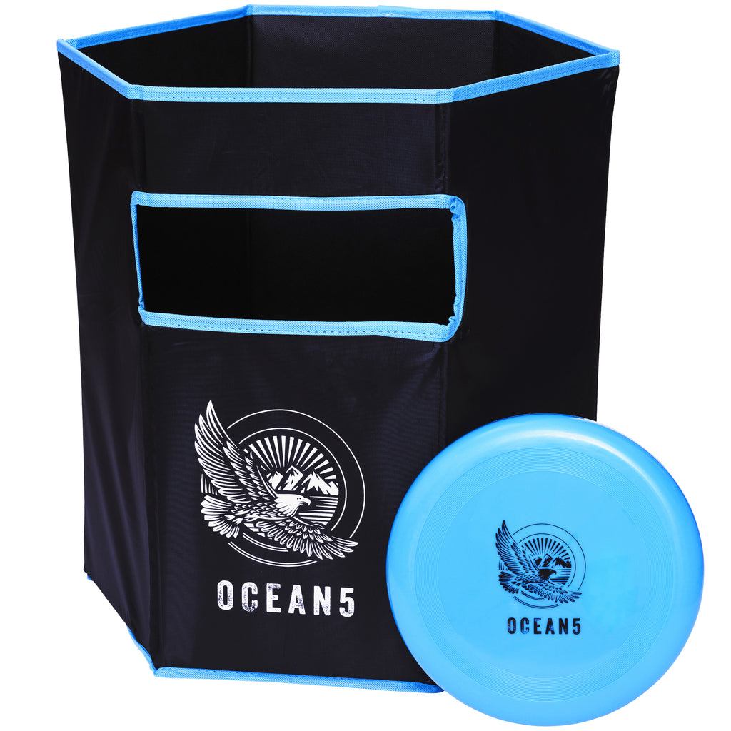 Ocean 5 - Disc Jam Set - lustiges Wurfspiel, Outdoorspiel, Strandspiel für 4 Personen - Blau