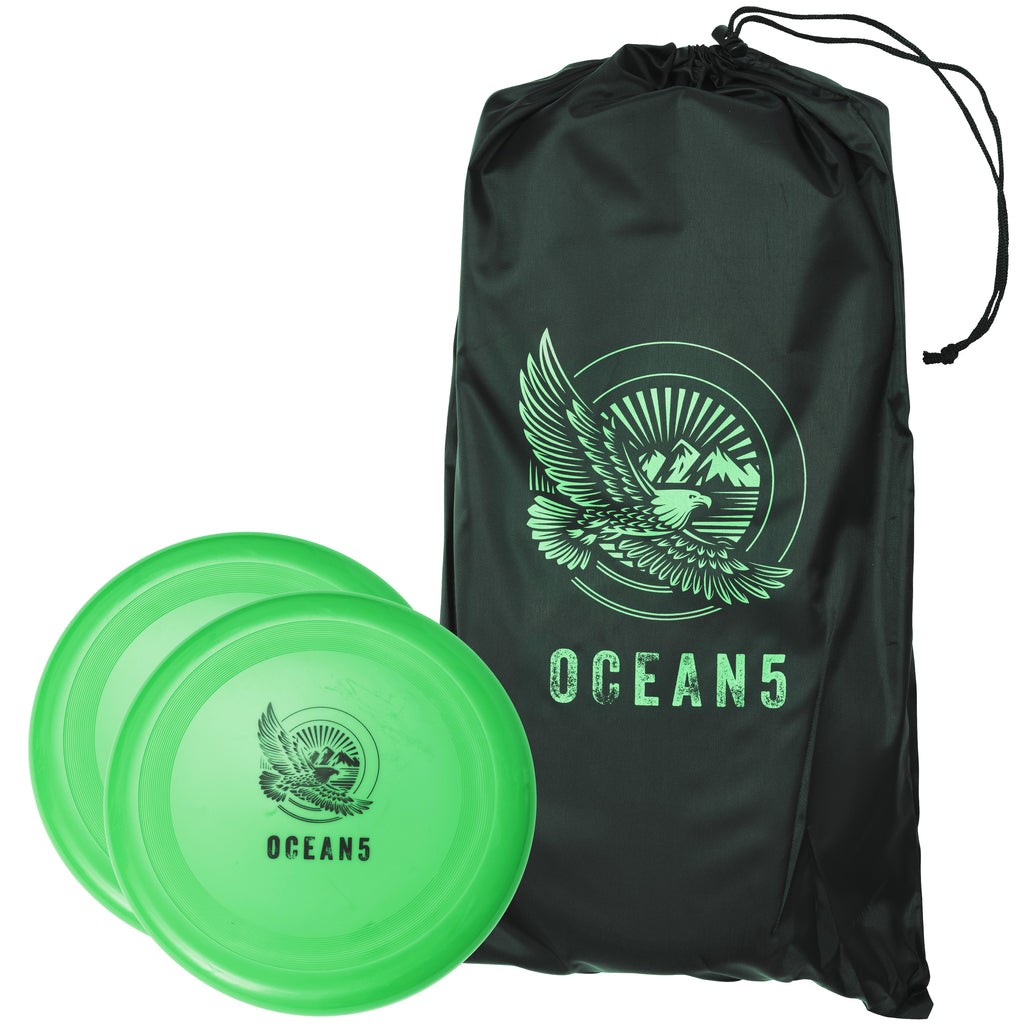 Ocean 5 - Disc Jam Set - lustiges Wurfspiel, Outdoorspiel, Strandspiel für 4 Personen - Grün