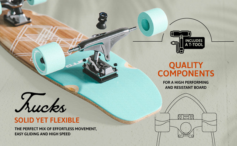 Apollo Adult Longboard Mini Longboard Complete Skateboard, 70 cm (30 x 8), Handy Mini Cruiser Skateboard Made of Wood, Vintage Style, ABEC 9 Ball Bearings with High Speed Apollo Adult Longboard Mini Longboard Complete Skateboard, 70 cm (30 x 8), Handy Mini Cruiser Skateboard Made of Wood, Vintage Style, ABEC 9 Ball Bearings with High Speed