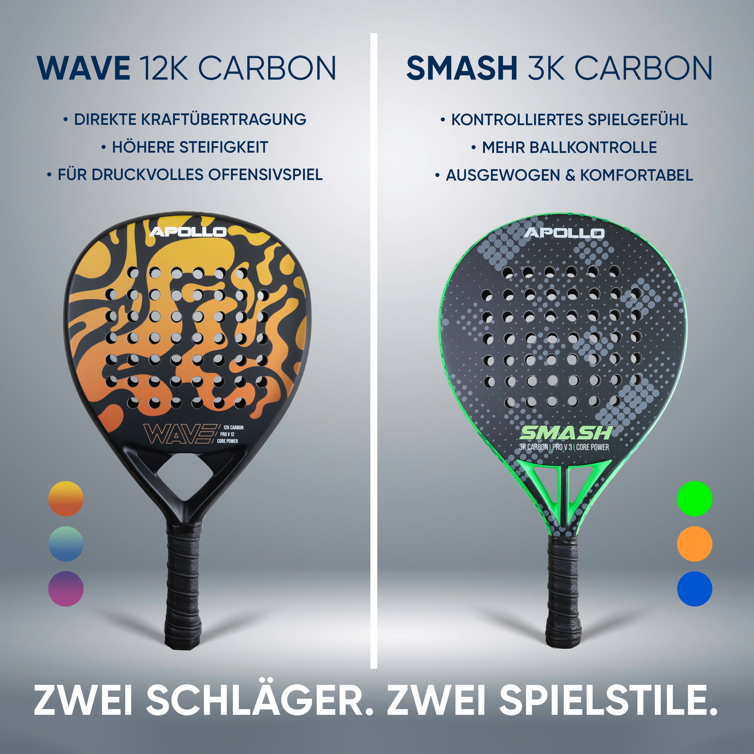Apollo Funsport - Padelschläger / Padel Rackets - 3K Smash - Green