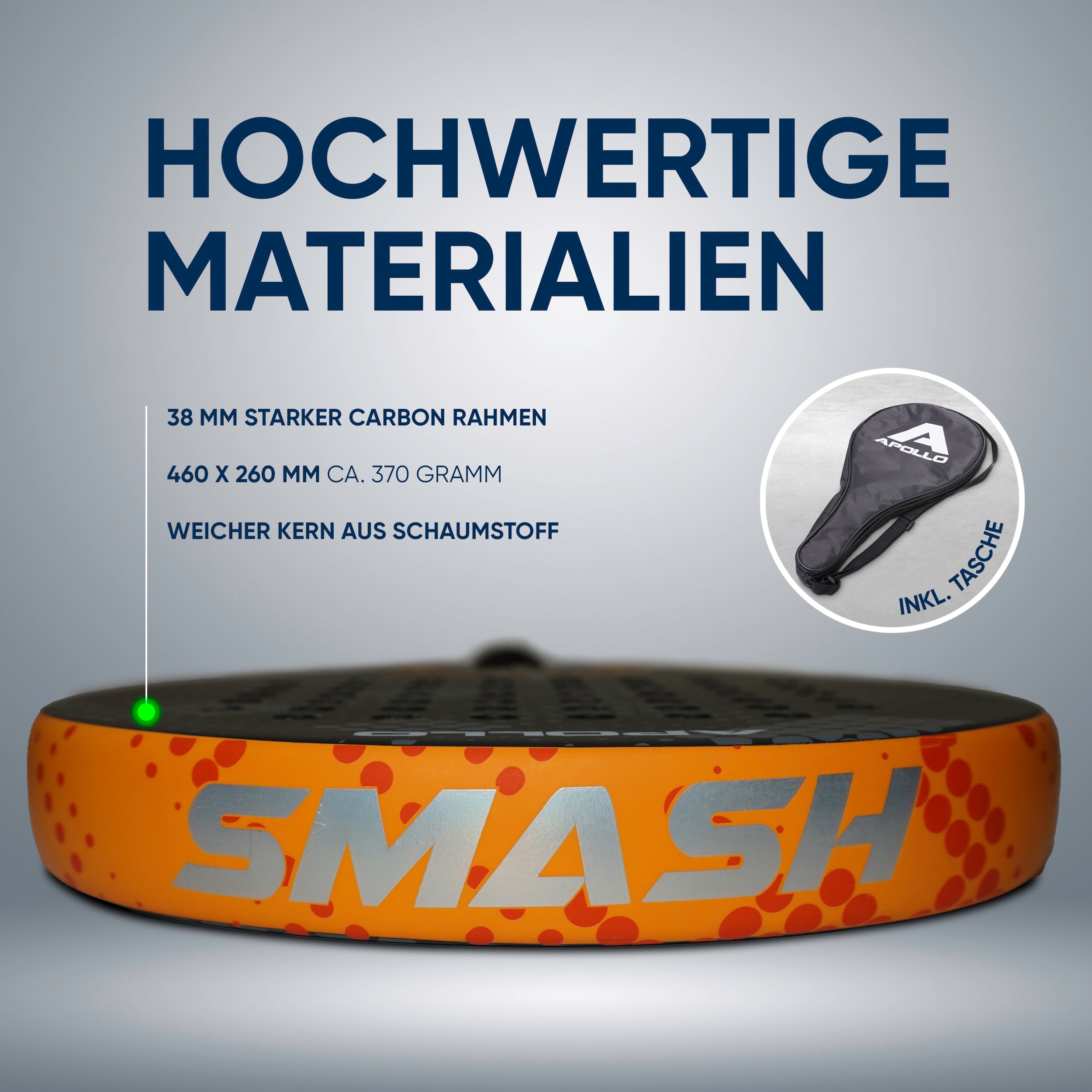 Apollo Funsport - Padelschläger / Padel Rackets - 3K Smash - Orange