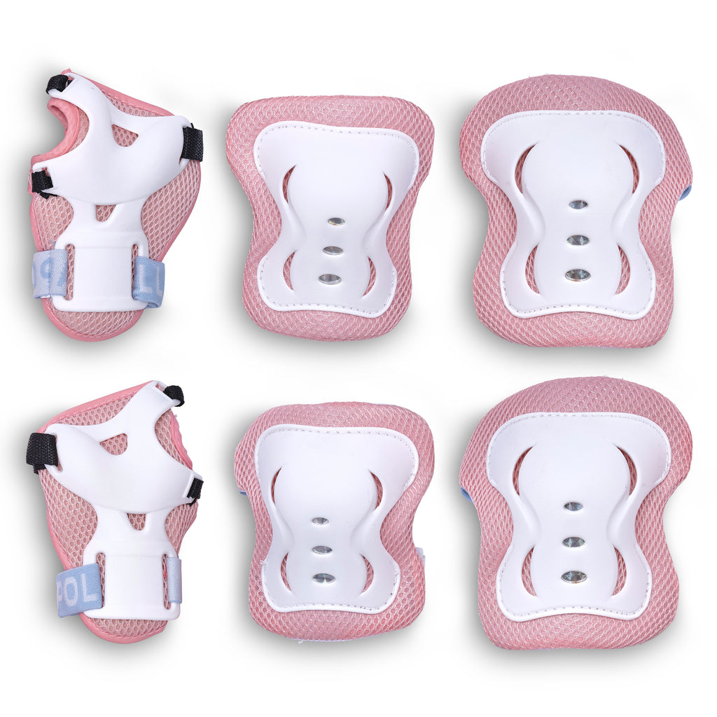 Apollo Funsport - Apollo Schoner Set für Kinder, Knie und Ellenbogenschützer - Rosa White