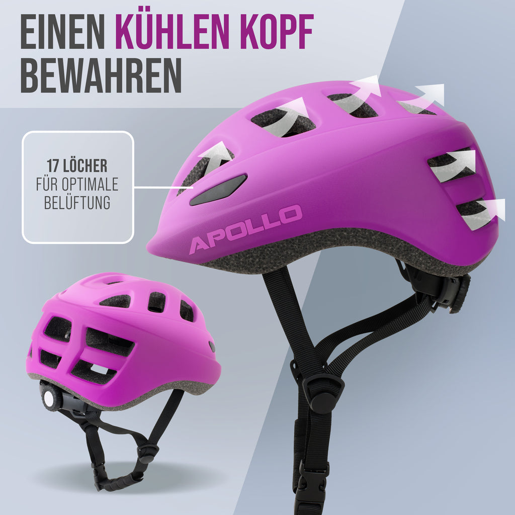 Apollo - Apollo Kinder Fahrradhelm, Helm für Kinder & Jugendliche, Multisport Helm - Pink Fade