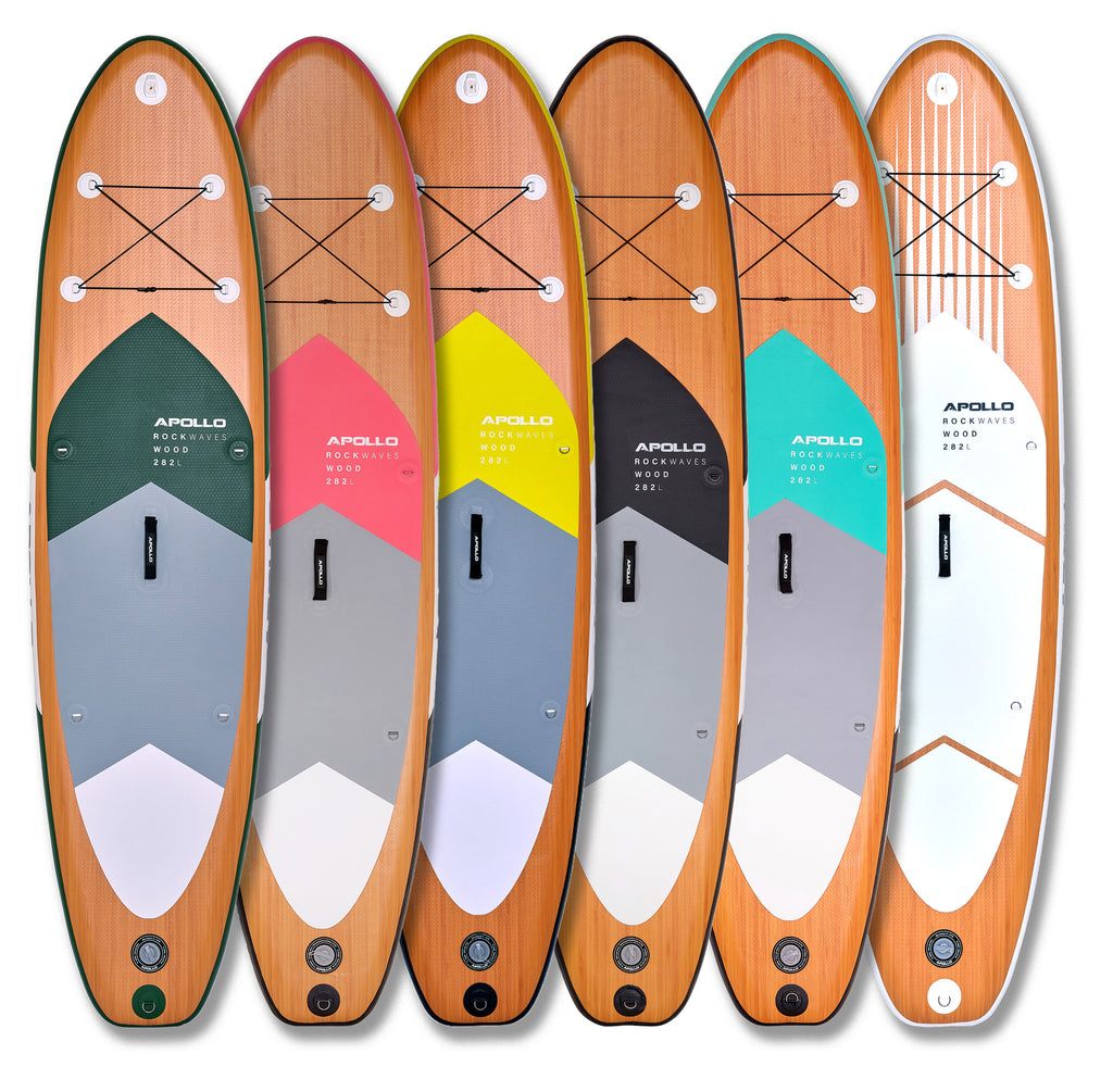 Apollo Funsport - SUP Board Komplett-Set Aufblasbares Stand Up Paddle Board - Wood -