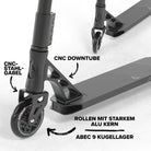 Apollo - High End Stunt Scooter - Genesis Pro X Stuntscooter mit ABEC 9 Kugellagern - Schwarz