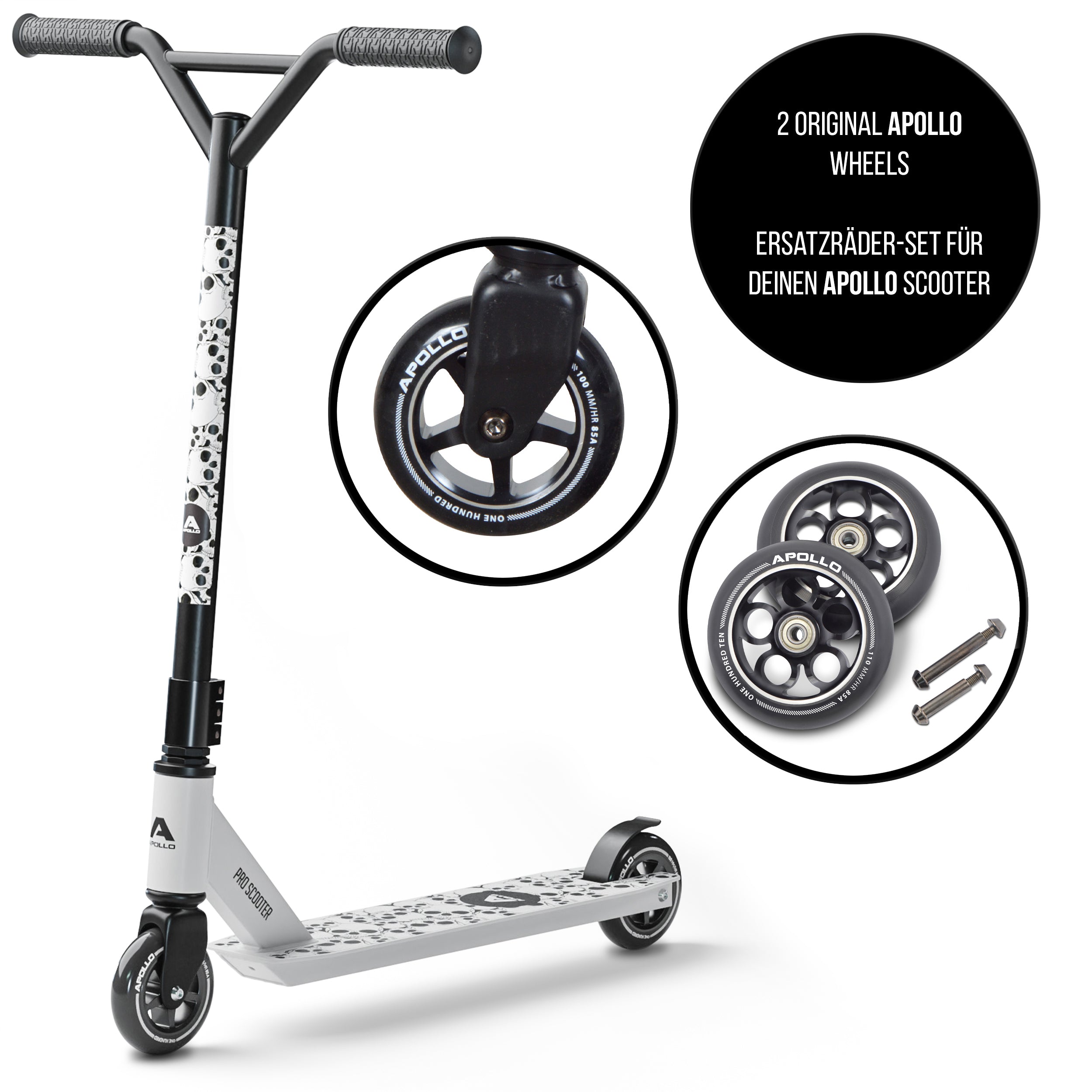 Apollo - Stunt Scooter 110mm ALU Core Wheel Set - Schwarz