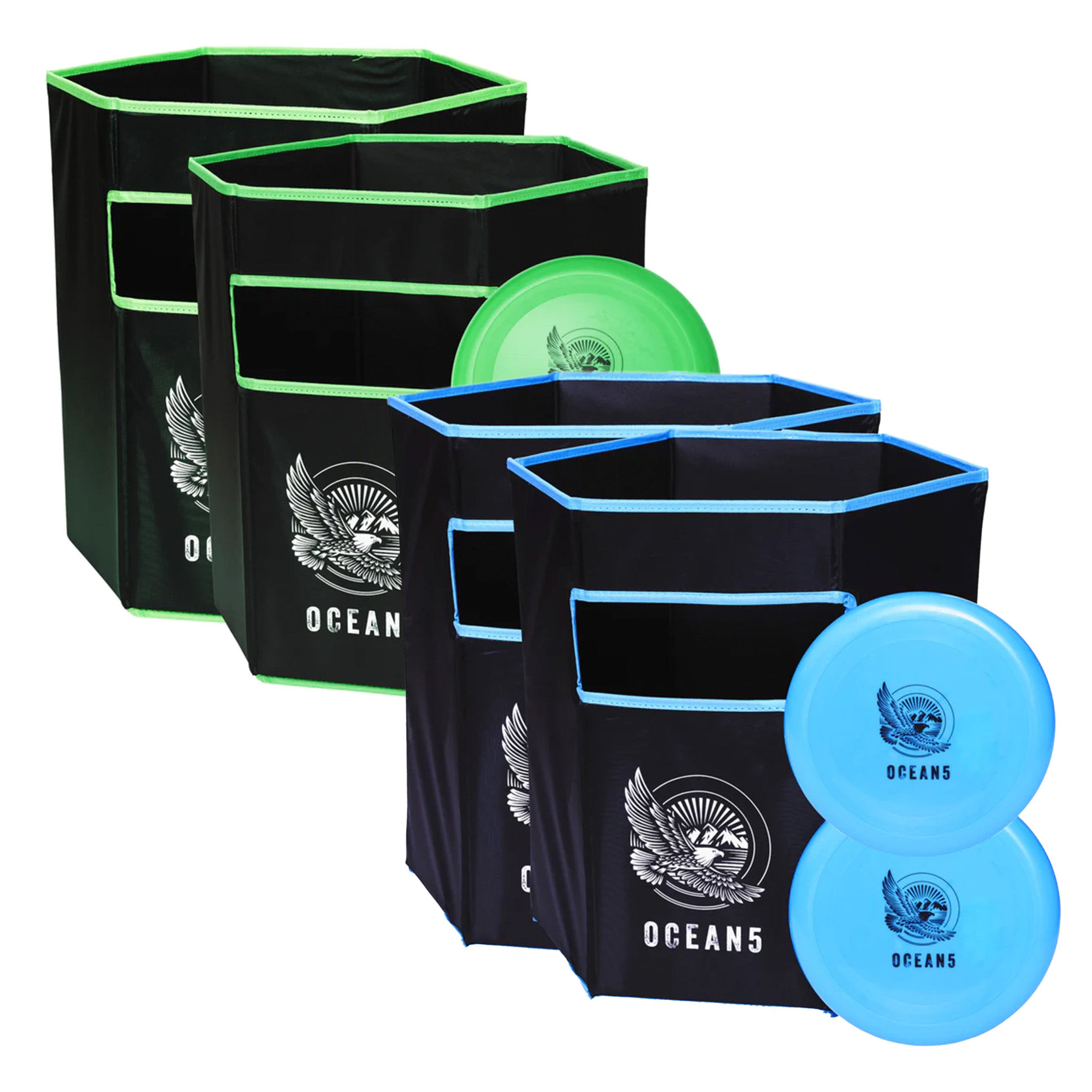 Ocean 5 - Disc Jam Set - lustiges Wurfspiel, Outdoorspiel, Strandspiel für 4 Personen -