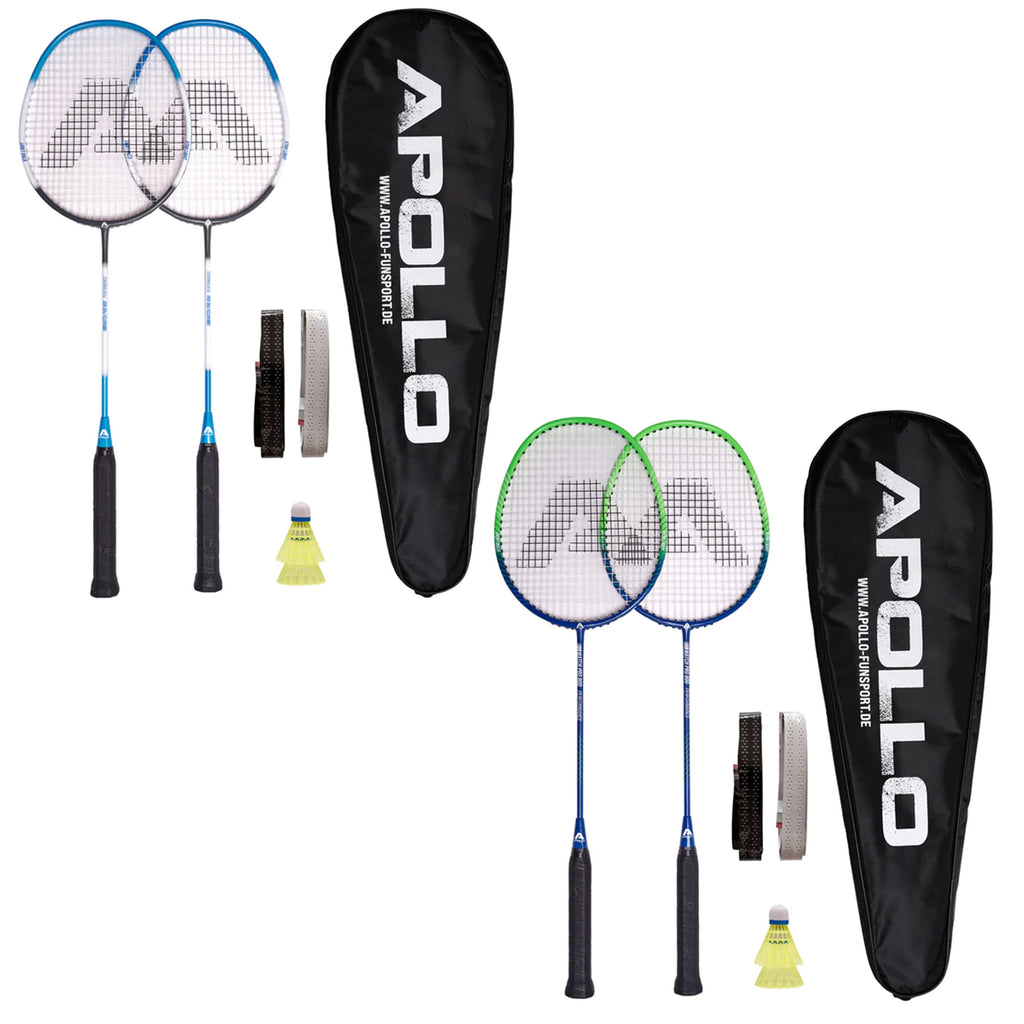 Apollo - Badminton Set Match Pro - inkl. Tasche, 2x Schläger, Bälle -