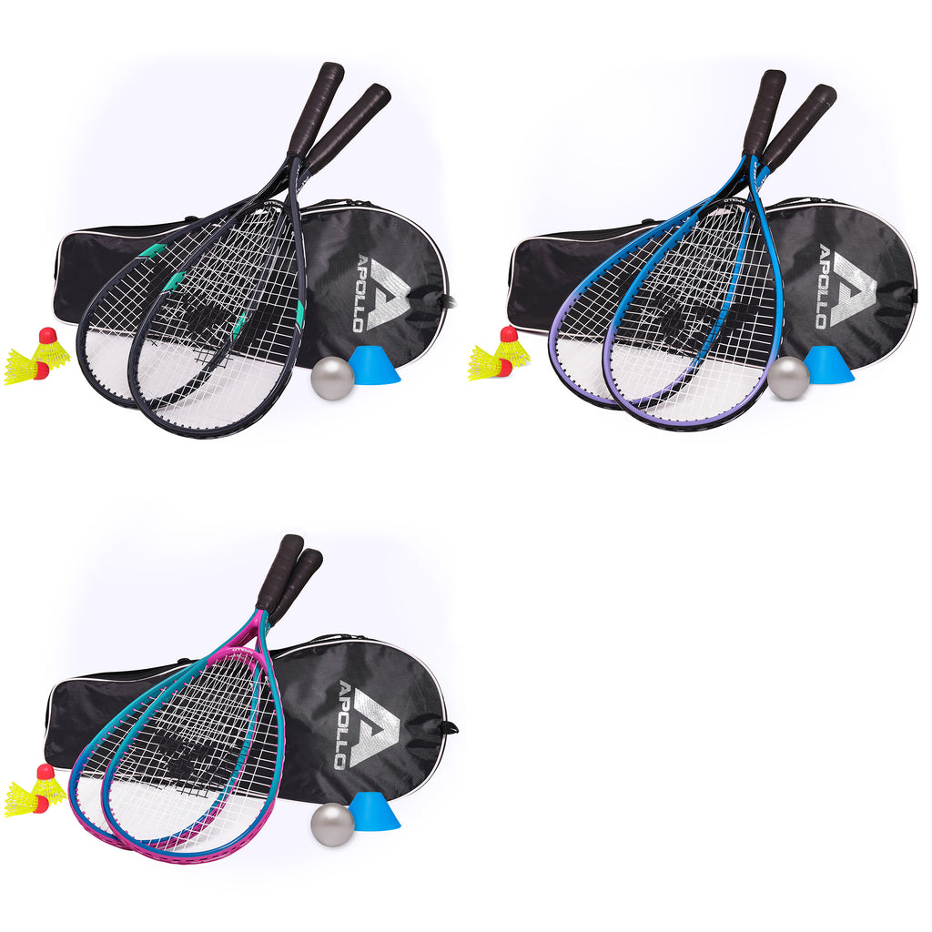 Apollo - Speed Badminton Set - inkl. Tasche, 2x Schläger, Bälle -