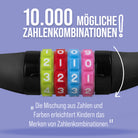 Apollo - Fahrradschloss mit Zahlen für Kinder, 10x650 mm, Scooter Schloss,Zahlenschloss - Schwarz