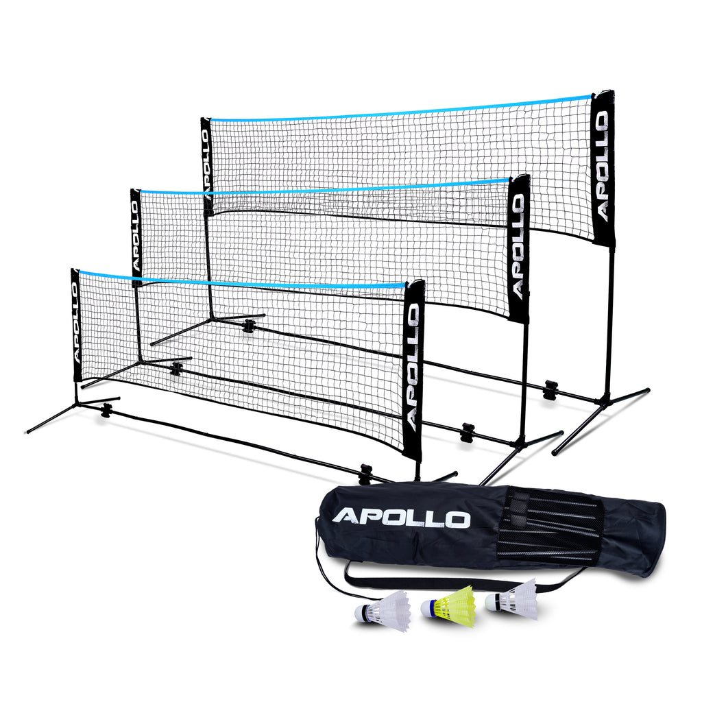 Apollo - Badminton Netz - Volleyball Netz, höhenverstellbar, verschiedene Breiten - Blau