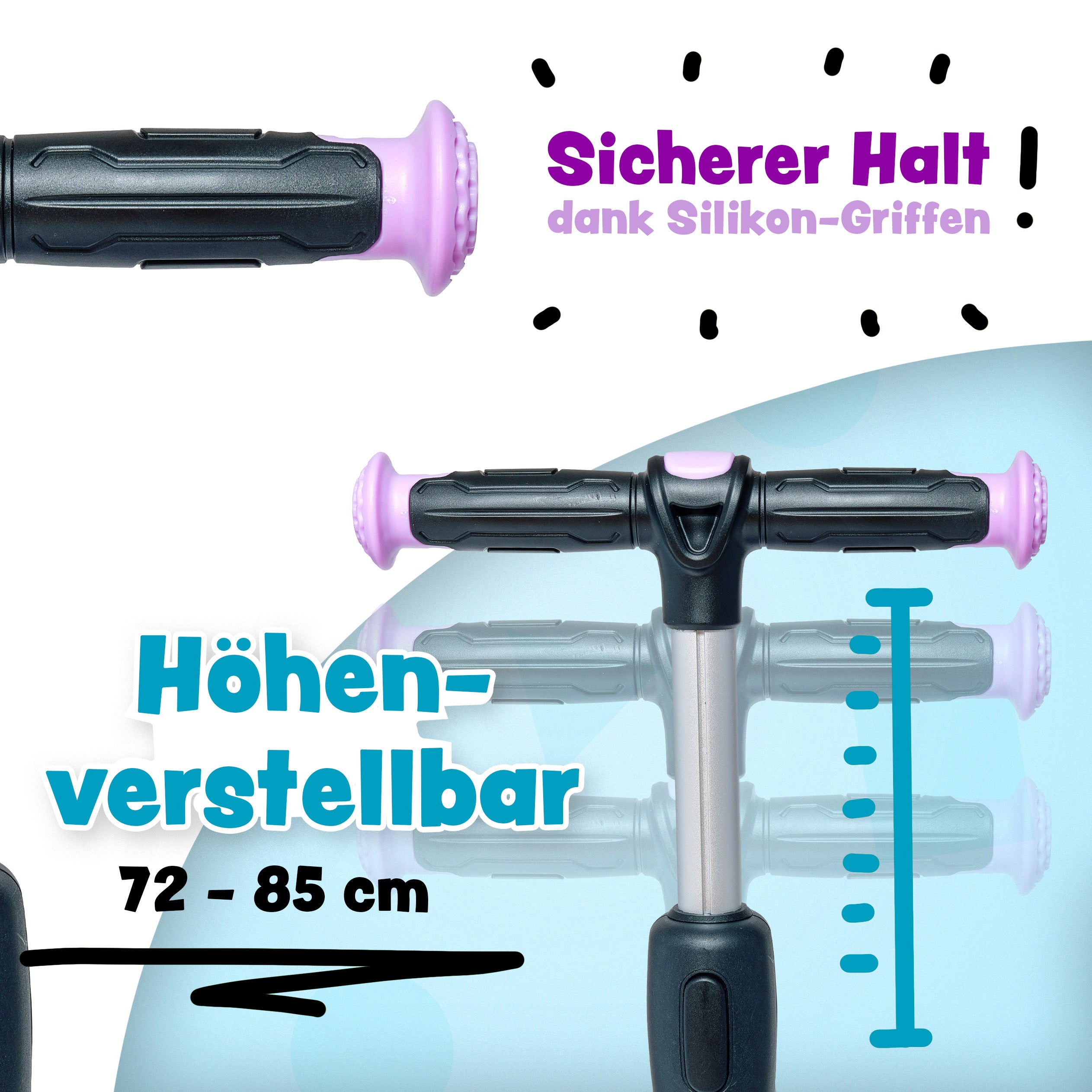 Apollo - Kinderscooter "KidsPro4" klappbarer LED Roller - Violet