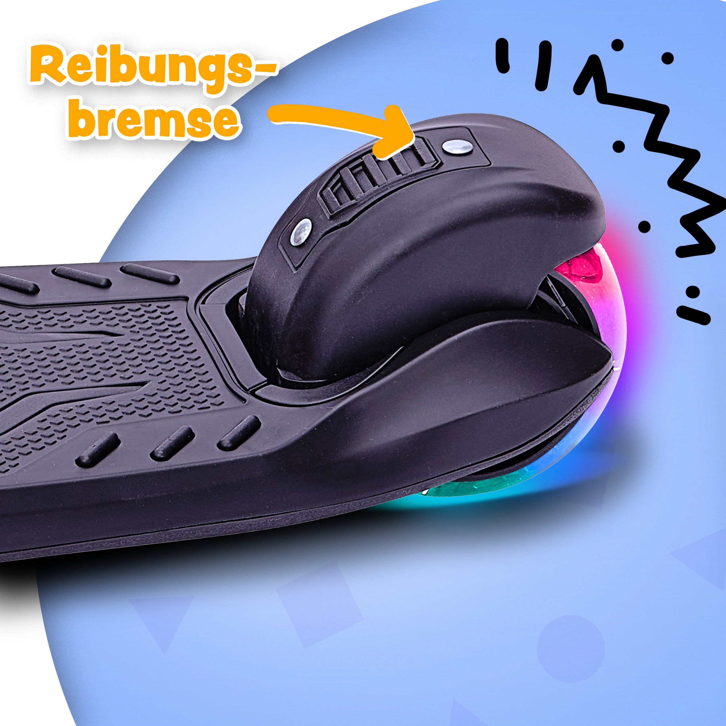 Apollo - Kinderscooter "KidsPro4" klappbarer LED Roller - Schwarz