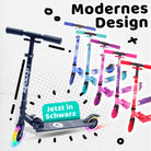 Apollo - Scooter LED - "Moonracer" City Scooter Kinder mit Federung - Schwarz