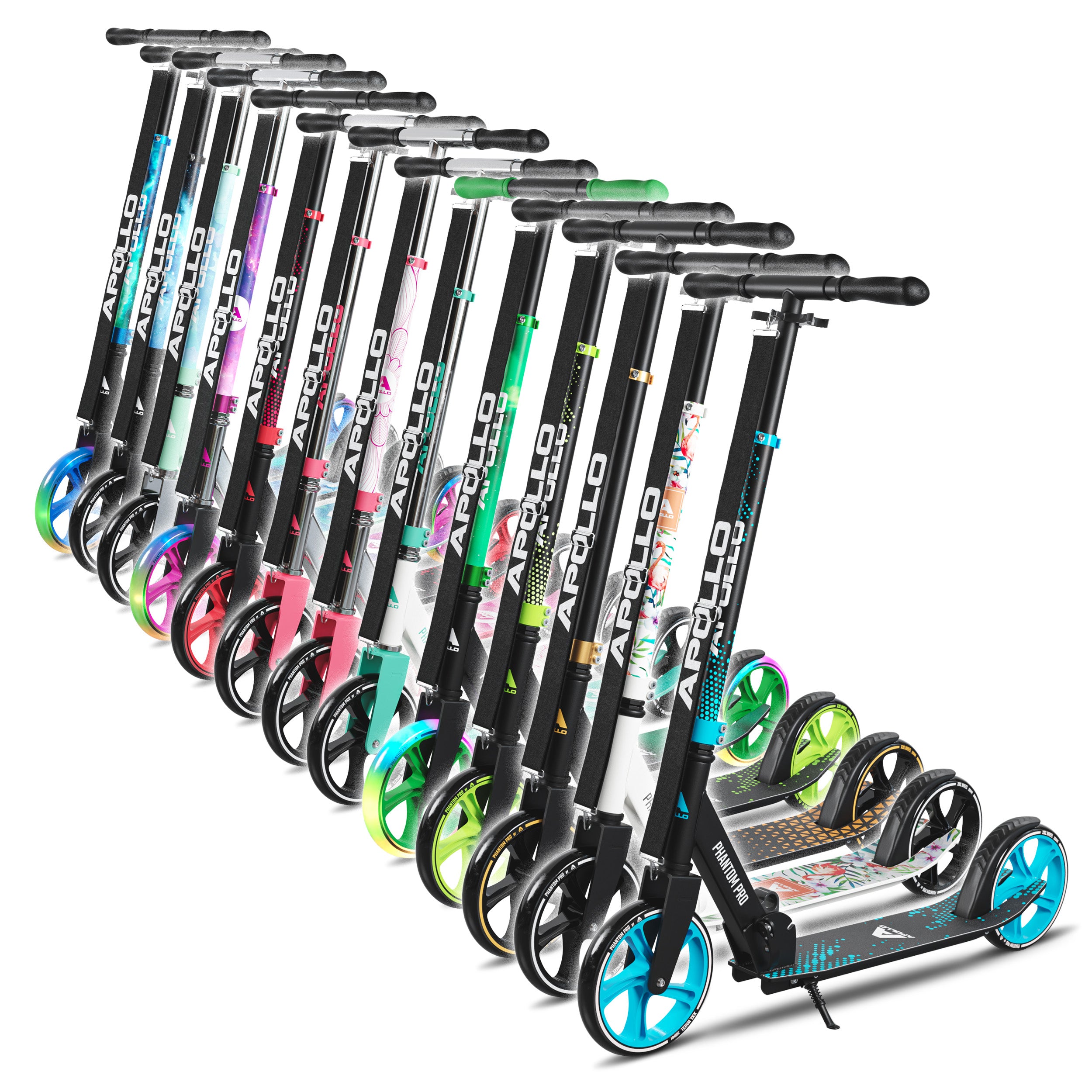 Apollo - Klappbarer City Roller für Kinder "Phantom" höhenverstellbarer Tretroller -