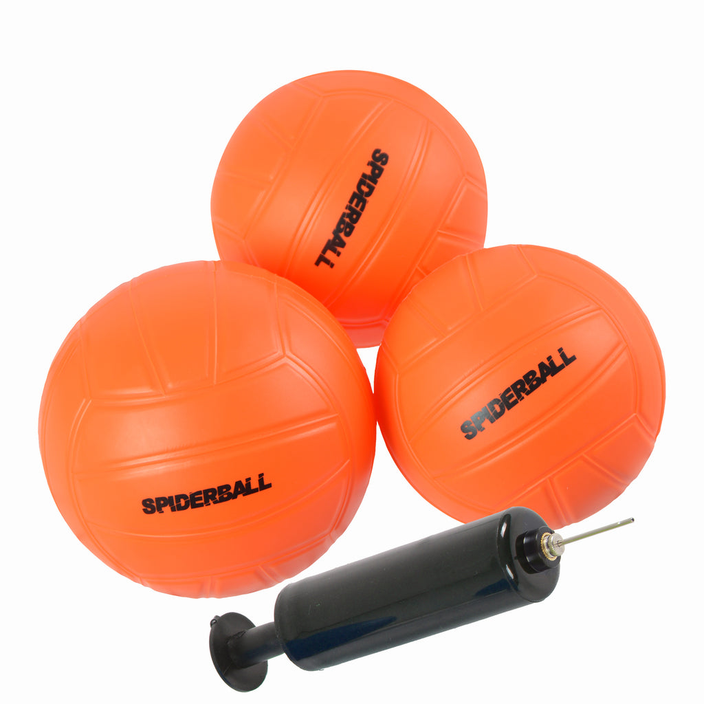 Ocean 5 - Spiderball Set, Ball-Spiel mit Netz, 3 Bällen und Tragetasche - Orange