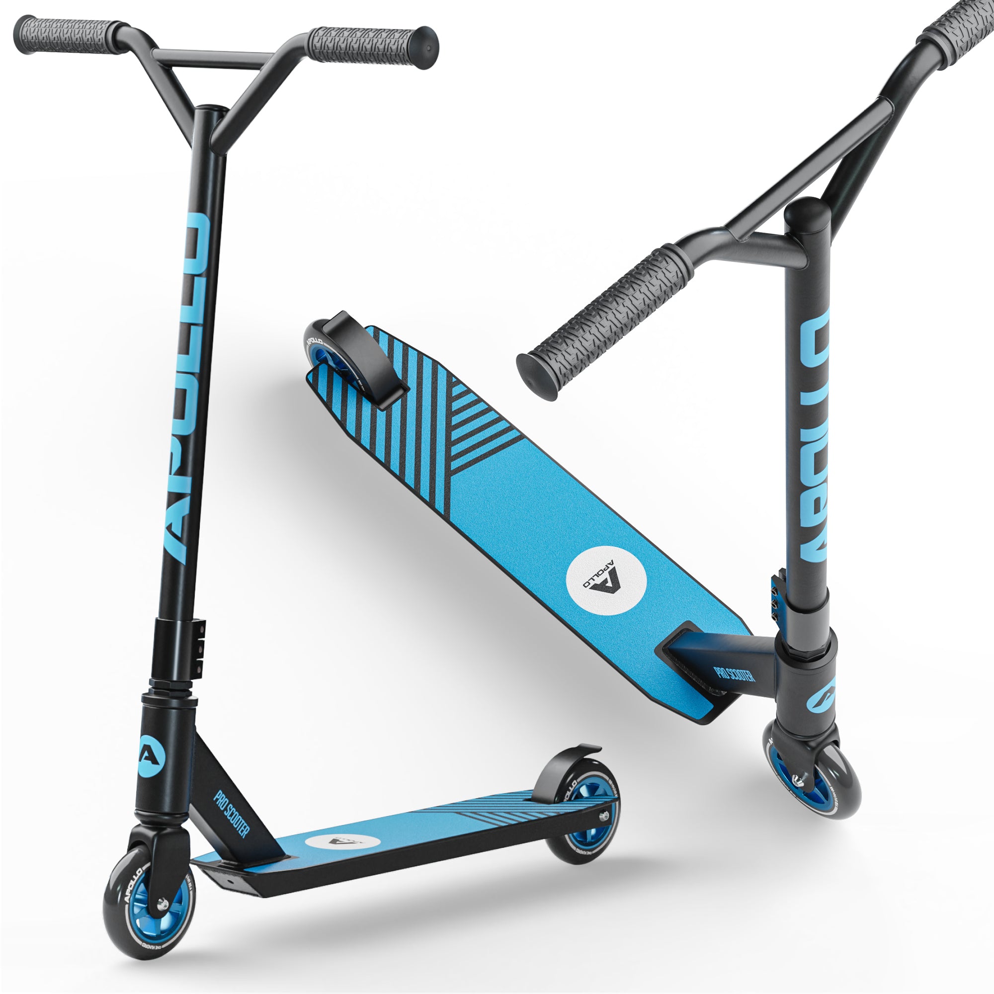 Apollo - Stunt Scooter - Genius Pro Robuster Kinder Scooter mit ABEC 9 Kugellager - Schwarz Blau