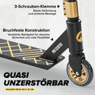 Apollo - Stunt Scooter - Genius Pro Robuster Kinder Scooter mit ABEC 9 Kugellager - Schwarz Gold