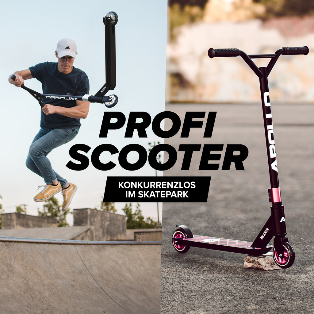 Apollo - Stunt Scooter - Genius Pro Robuster Kinder Scooter mit ABEC 9 Kugellager - Schwarz/Pink