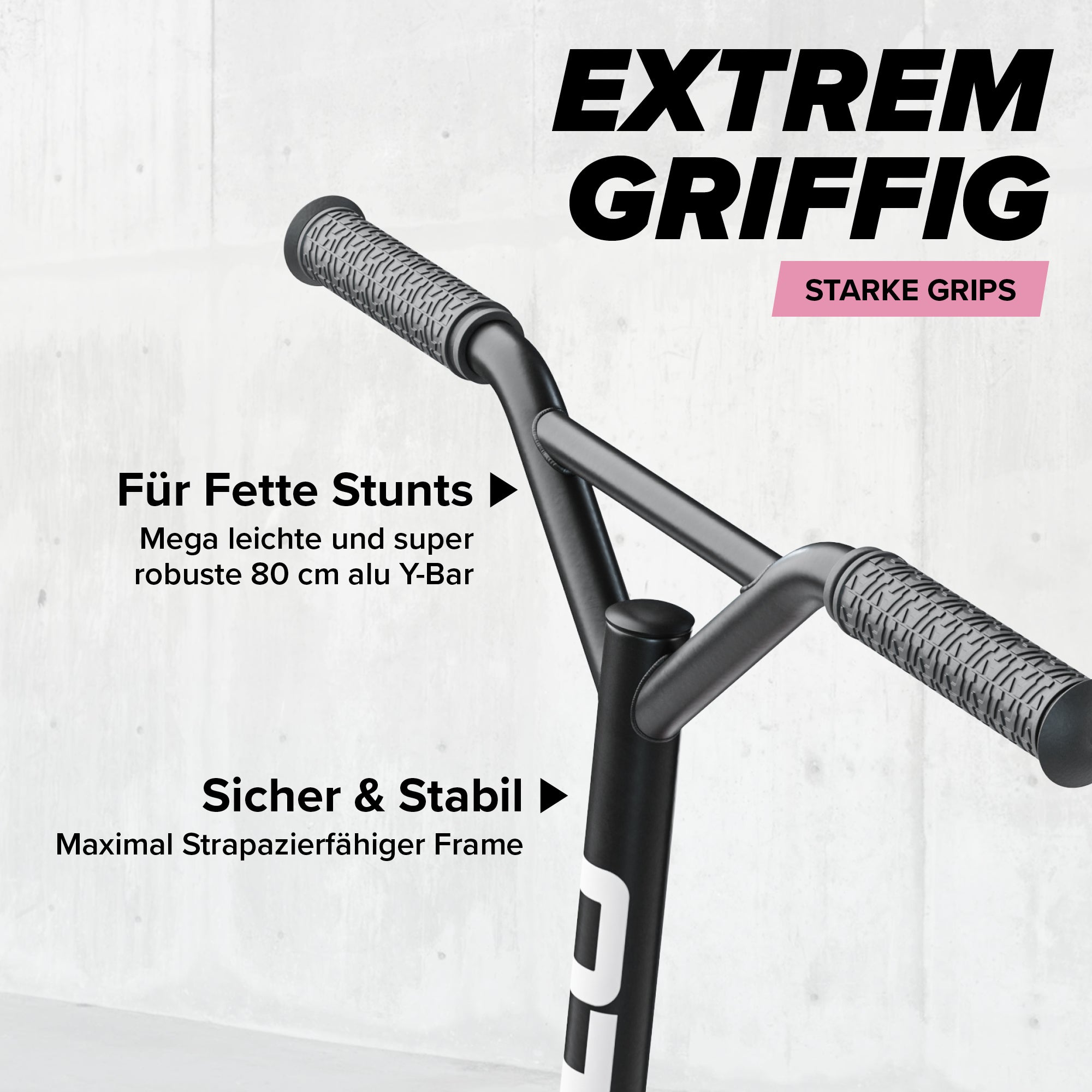 Apollo - Stunt Scooter - Genius Pro Robuster Kinder Scooter mit ABEC 9 Kugellager - Schwarz Pink