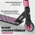 Apollo - Stunt Scooter - Genius Pro Robuster Kinder Scooter mit ABEC 9 Kugellager - Schwarz Pink