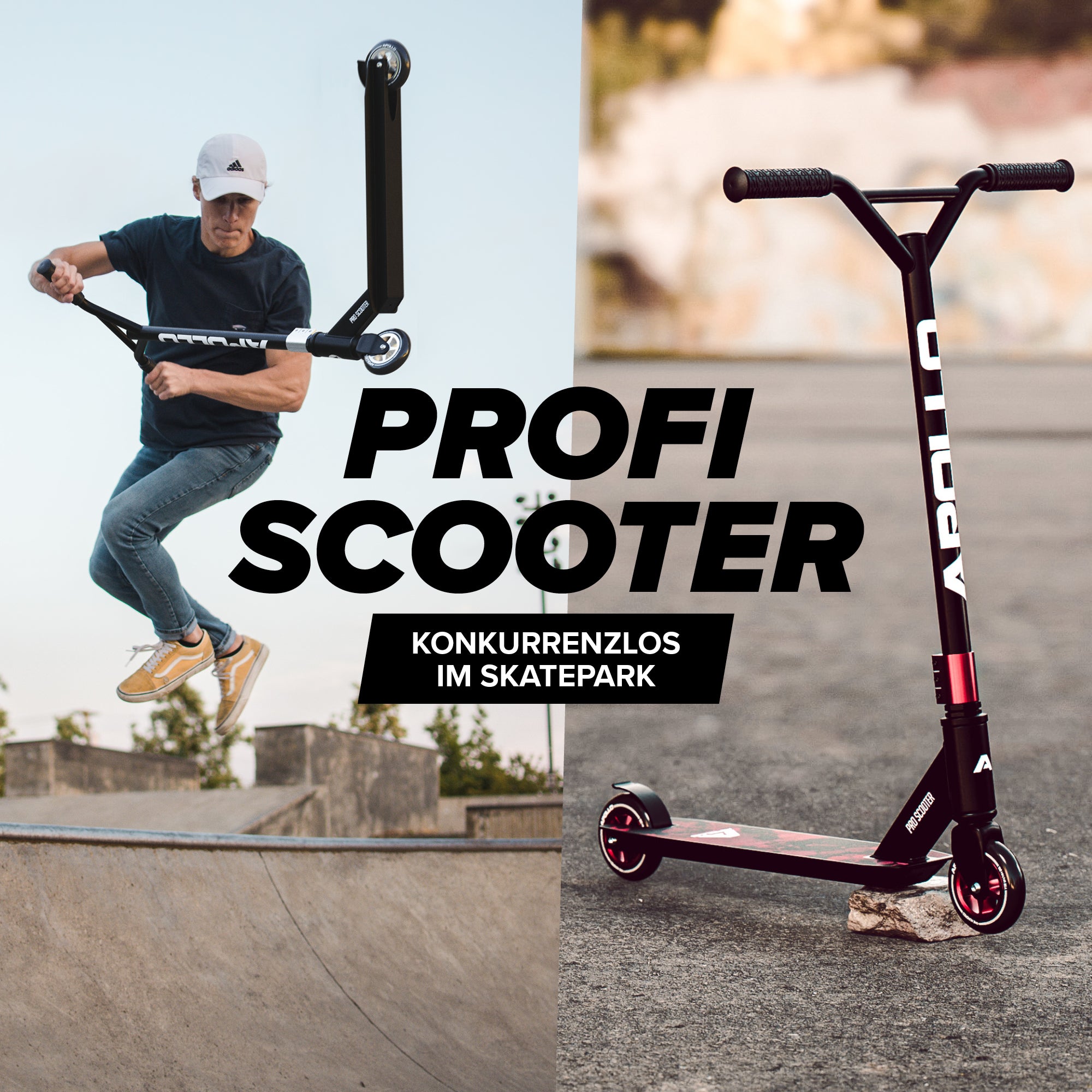 Apollo - Stunt Scooter - Genius Pro Robuster Kinder Scooter mit ABEC 9 Kugellager - Red Ink