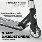 Apollo - Stunt Scooter - Genius Pro Robuster Kinder Scooter mit ABEC 9 Kugellager - Schwarz Silber
