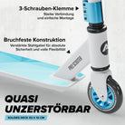 Apollo - Stunt Scooter - Genius Pro Robuster Kinder Scooter mit ABEC 9 Kugellager - Weiß Blau