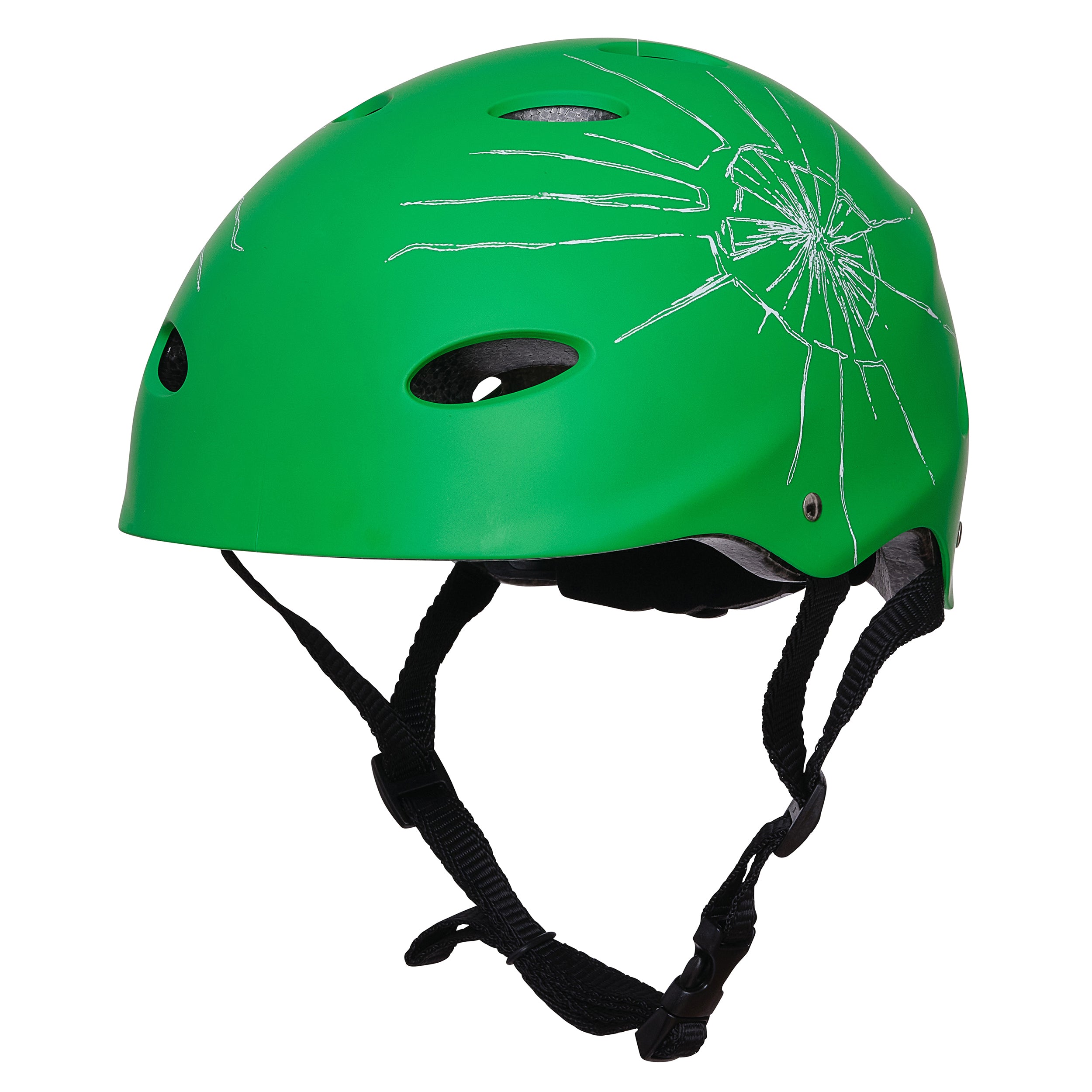 Apollo - Skaterhelm Herren, Damen und Kinder, Kinderfahrradhelm verstellbar Broken Green -