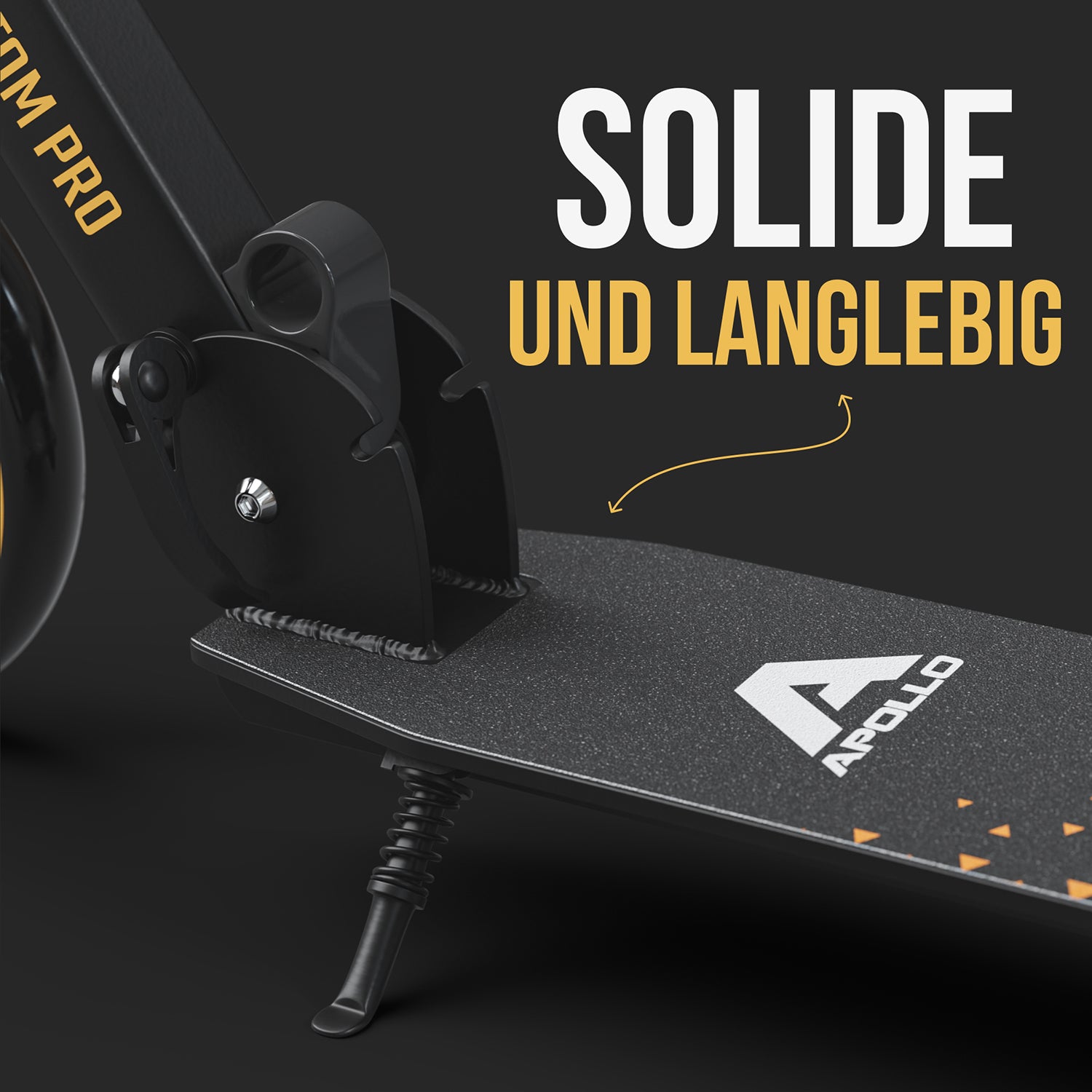 Apollo - Klappbarer City Roller für Kinder "Phantom" höhenverstellbarer Tretroller - Gold