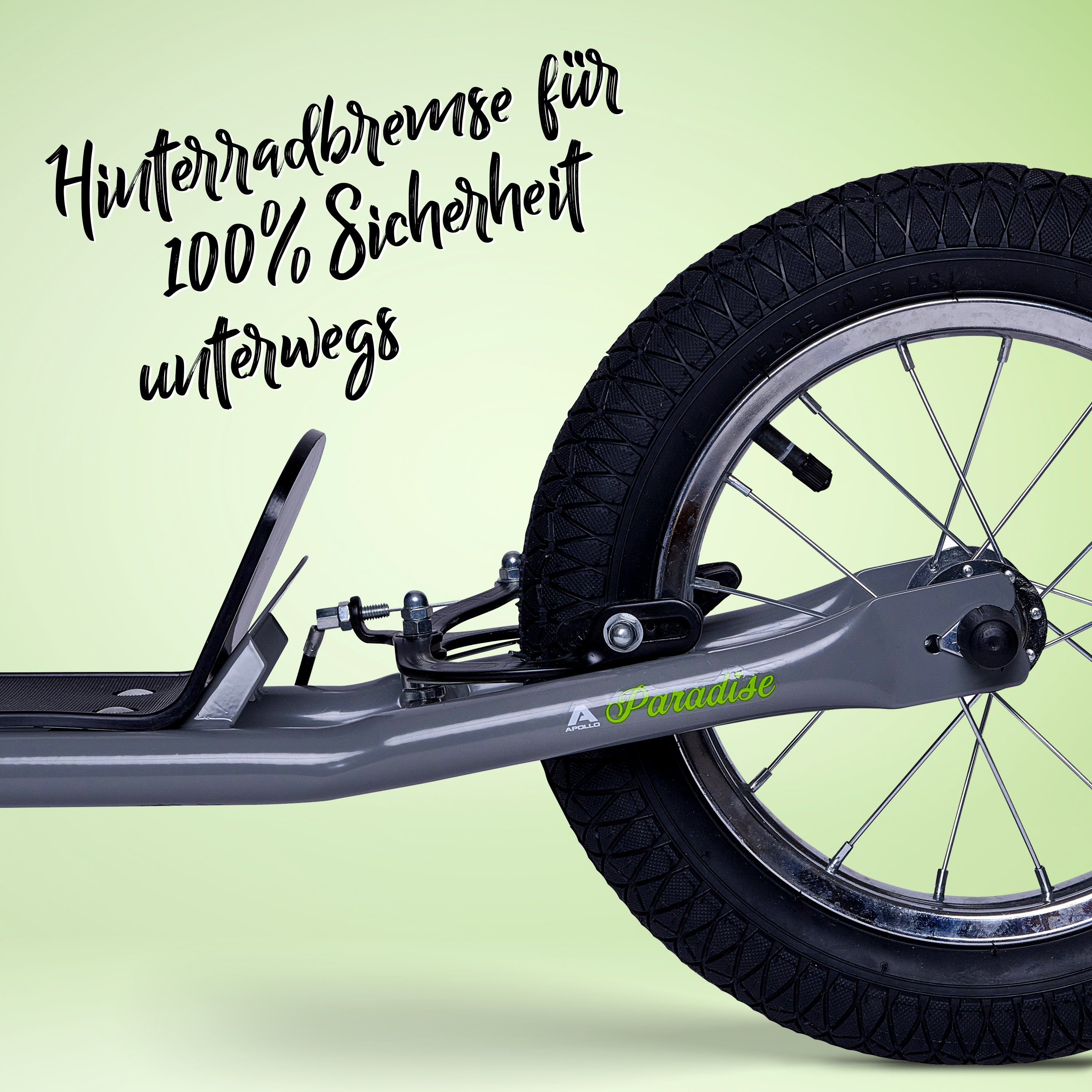 Apollo - Retro Scooter Paradise Roller mit Luftreifen 12,5 Zoll - Grau