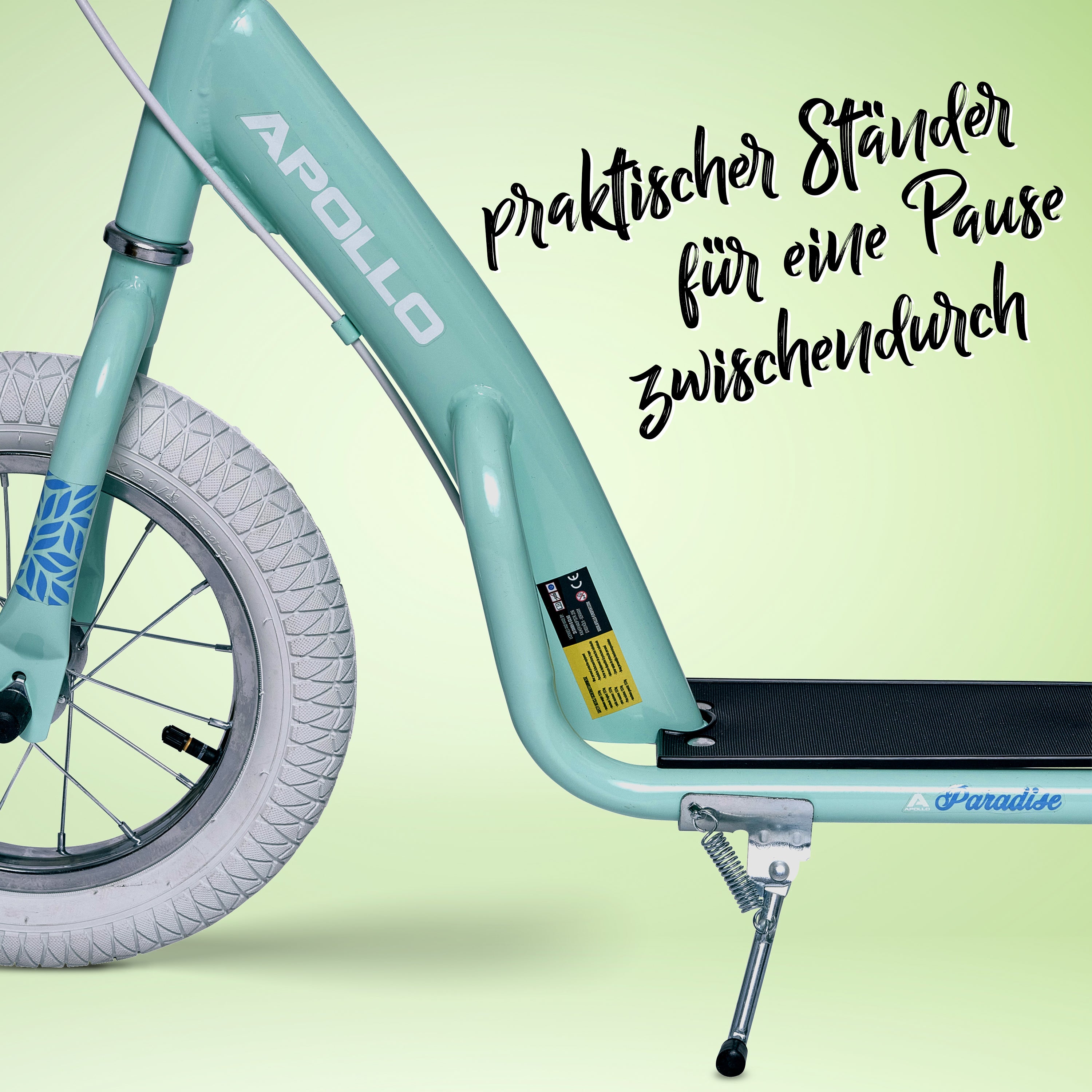 Apollo - Retro Scooter Paradise Roller mit Luftreifen 12,5 Zoll - Mint