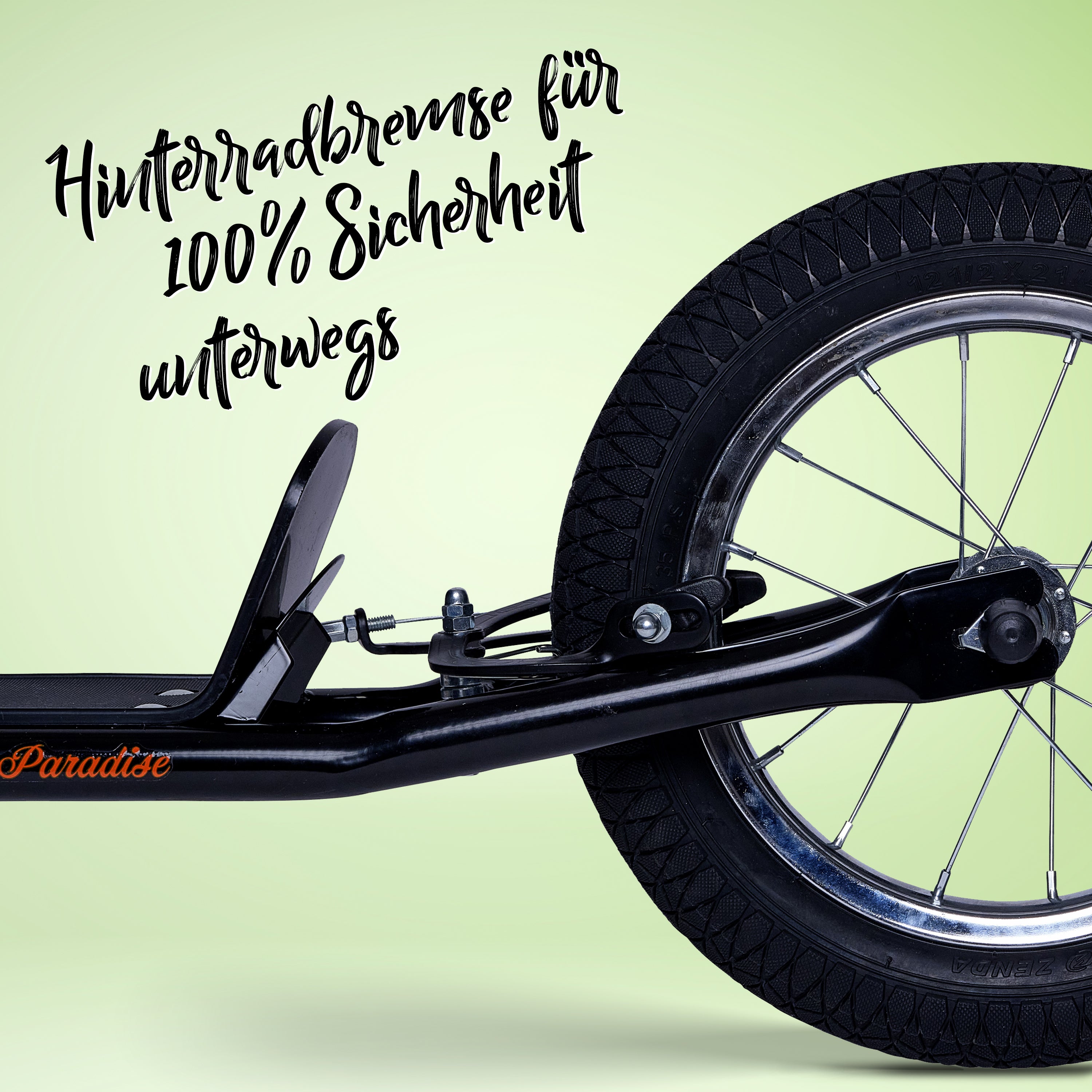 Apollo - Retro Scooter Paradise Roller mit Luftreifen 12,5 Zoll - Schwarz