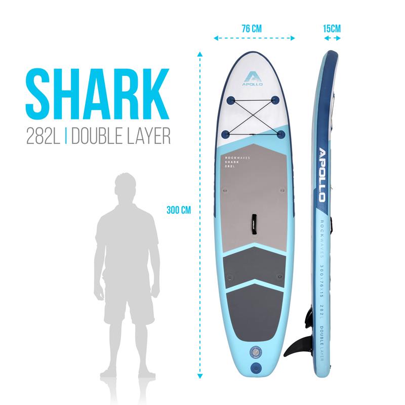 Apollo - SUP Board - Shark - 3 m - Stand Up Paddle Board -
