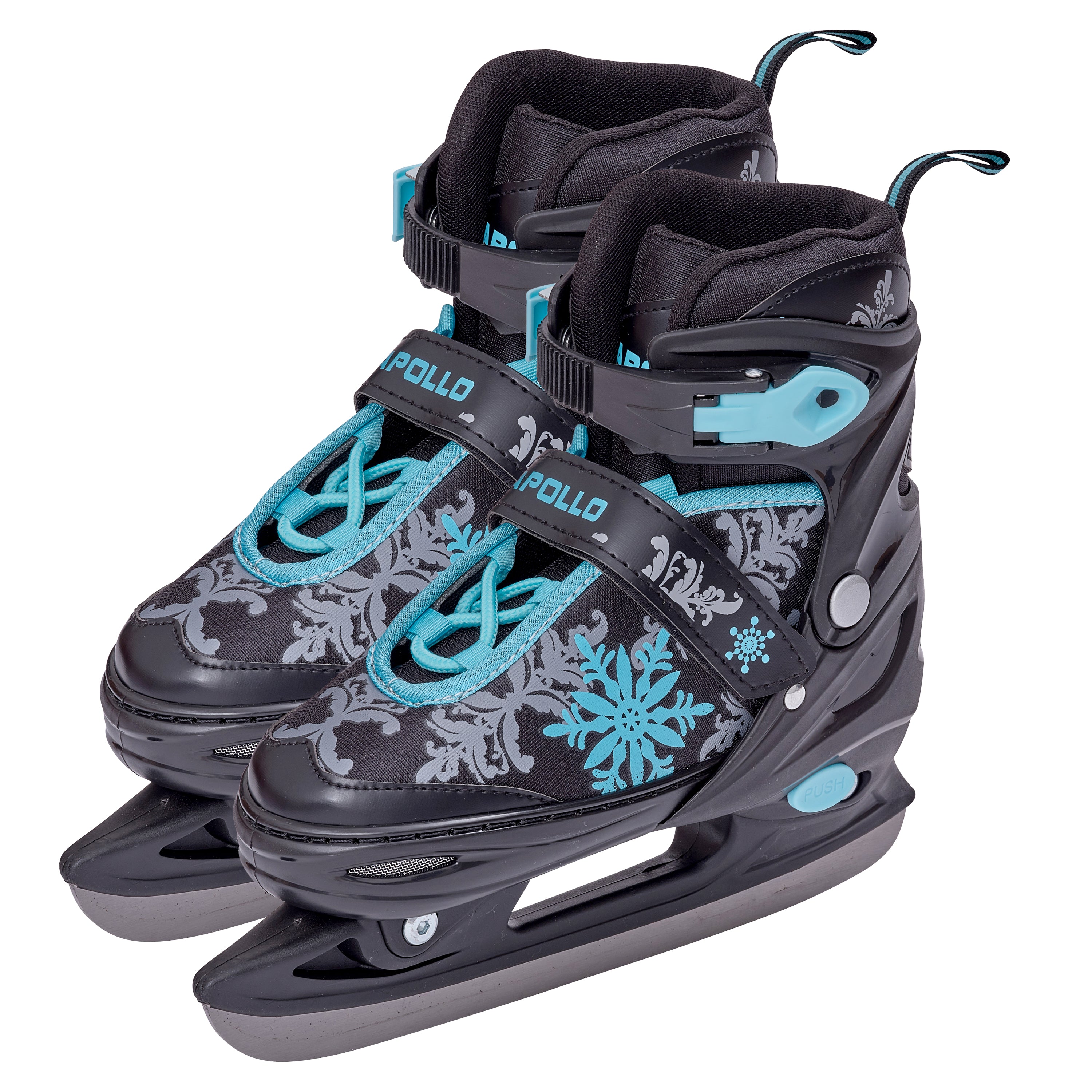 Apollo - Ice Skates X Pro verstellbare Schlittschuhe für Damen & Kinder - Schwarz/Mint -