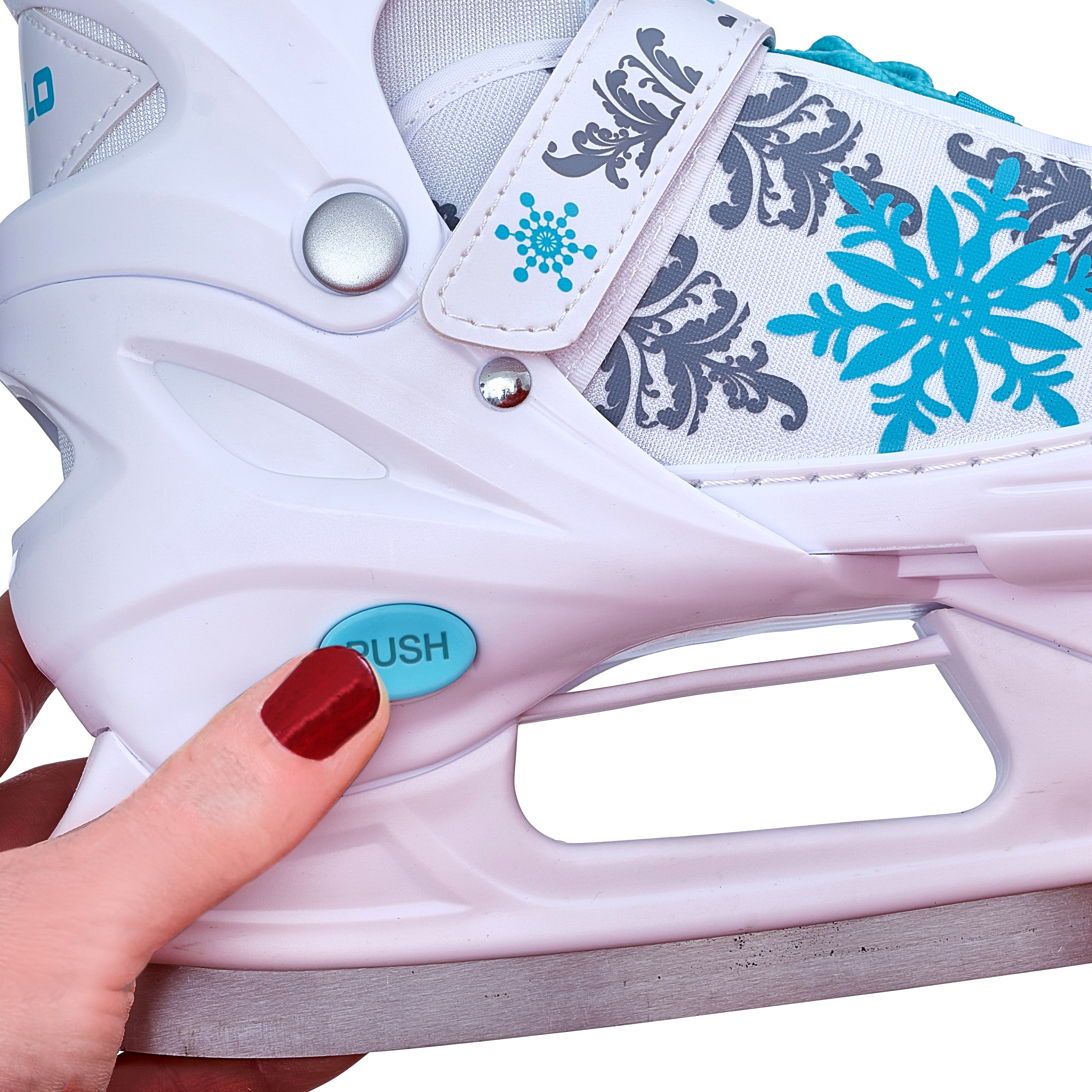 Apollo - Ice Skates X Pro verstellbare Schlittschuhe für Damen & Kinder - Weiß/Mint -