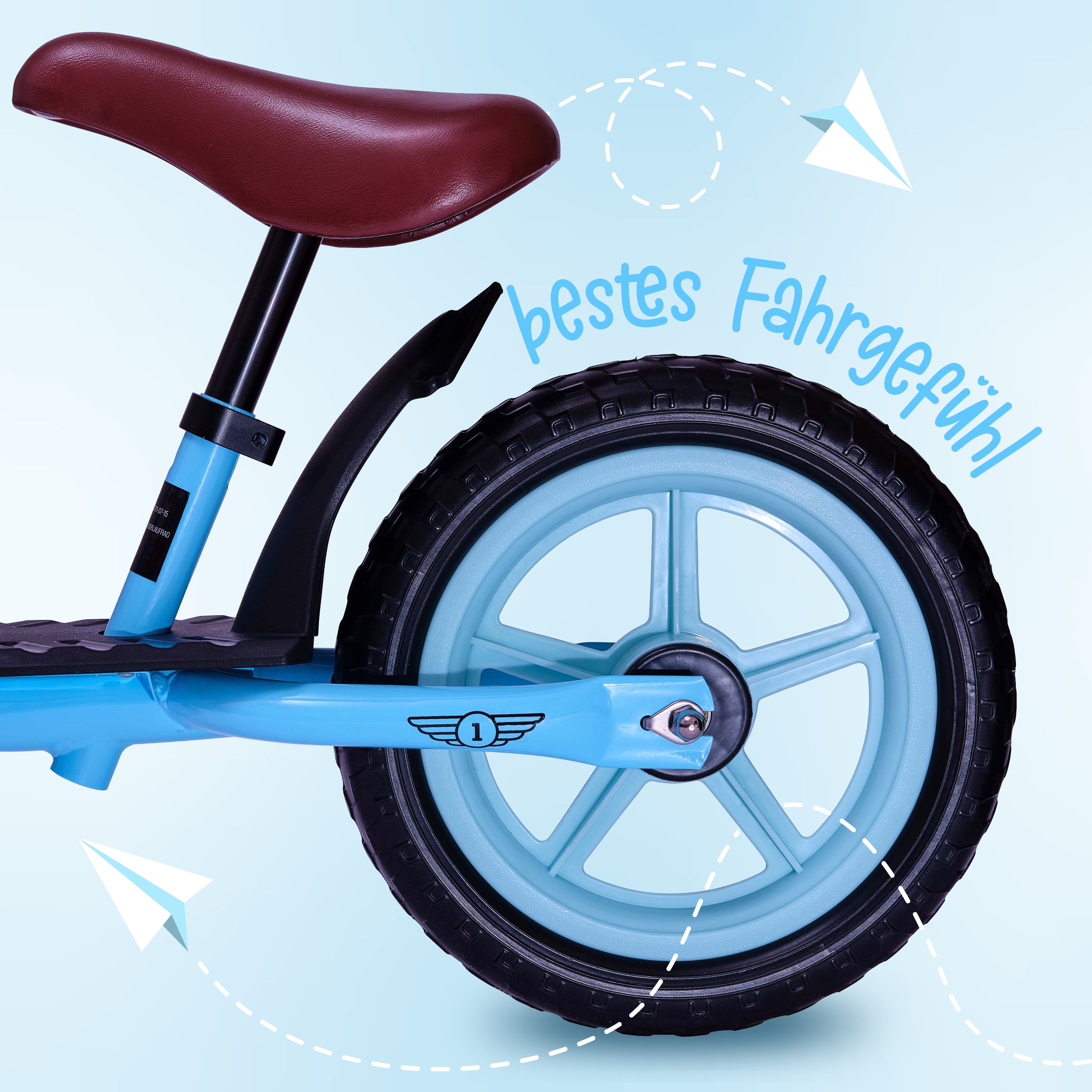 Apollo - Aviator Laufrad, sicheres Laufrad 12 Zoll - Hellblau