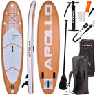 Apollo Funsport - SUP Board Komplett-Set Aufblasbares Stand Up Paddle Board - Wood - Wood White