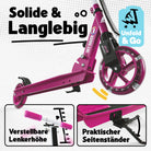 Apollo - 145mm City Scooter mit Federung "Skyracer" klappbar und höhenverstellbar - Pink Weiß
