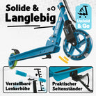 Apollo - 145mm City Scooter mit Federung "Skyracer" klappbar und höhenverstellbar - Blau