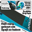 Apollo - 145mm City Scooter mit Federung "Skyracer" klappbar und höhenverstellbar - Blau