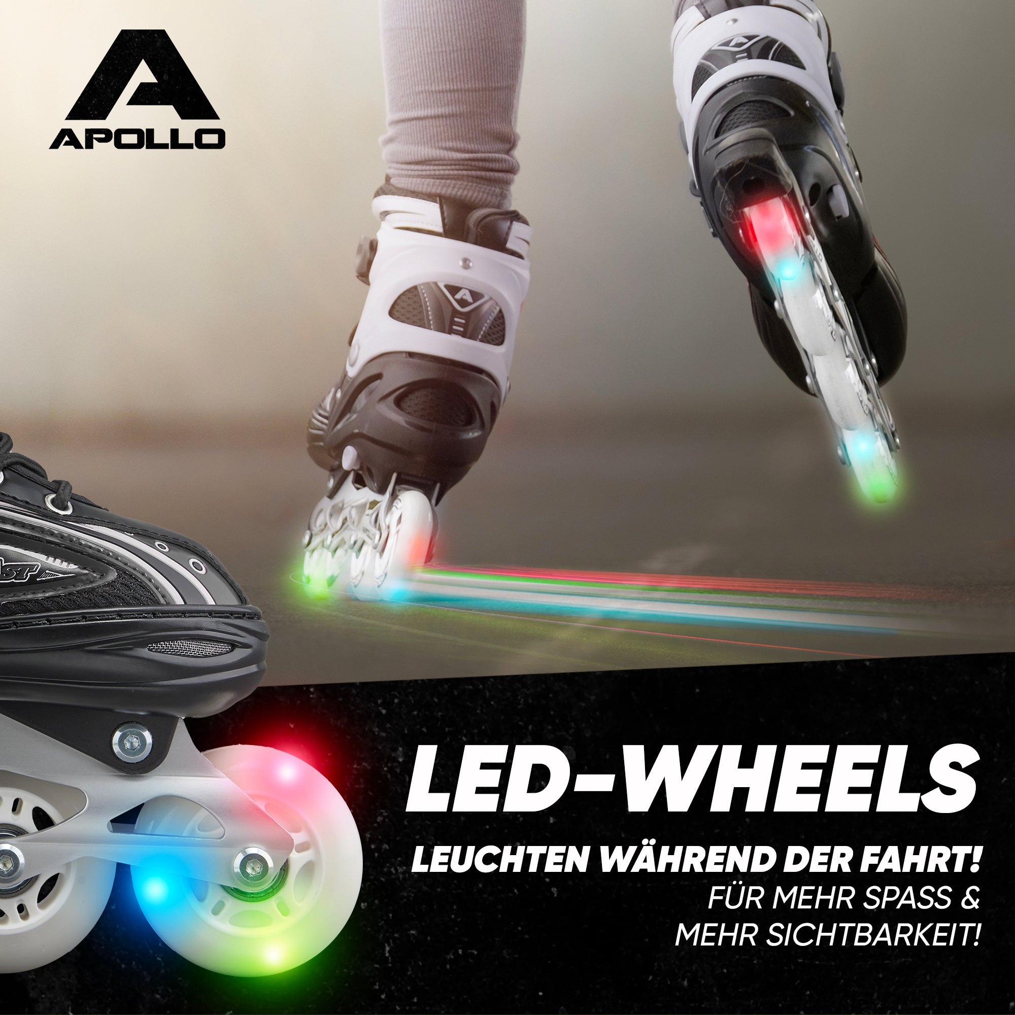Apollo - Super Blade größenverstellbare Inlineskates - Schwarz -