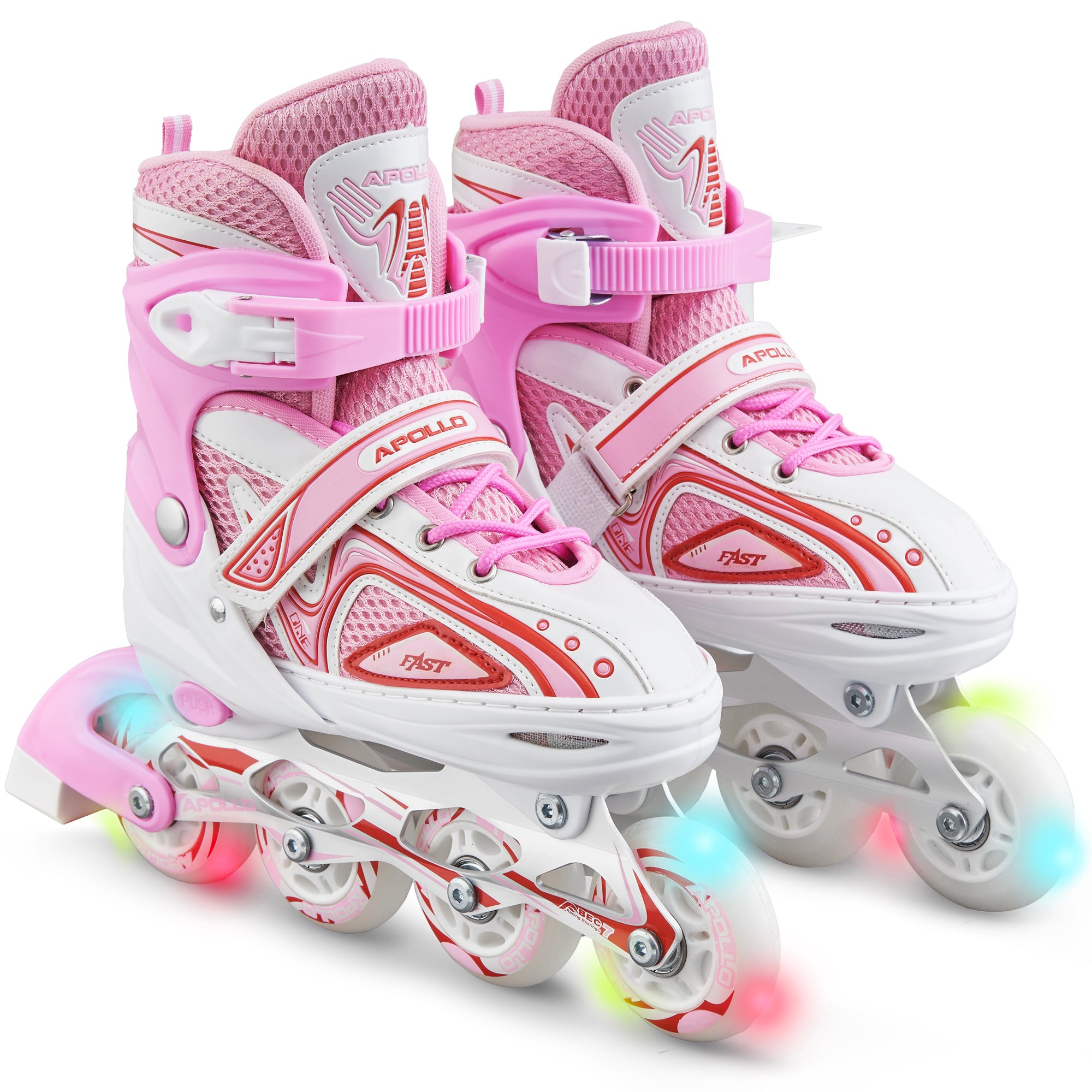Apollo - Super Blade größenverstellbare Inlineskates - Weiß Pink -