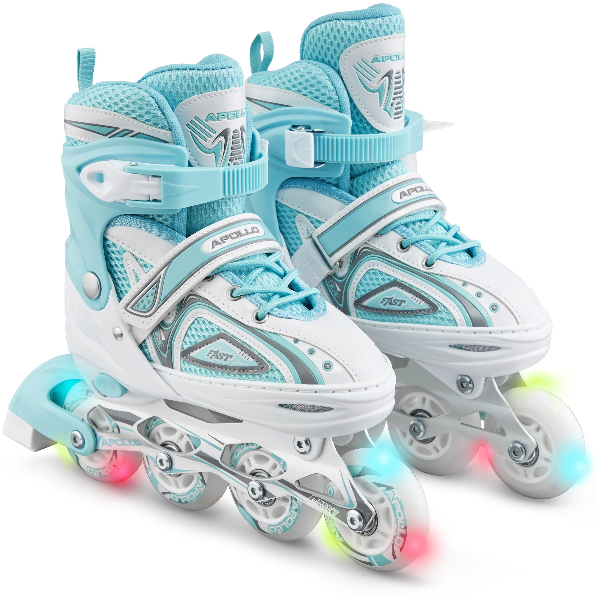 Apollo - Super Blade größenverstellbare Inlineskates - Weiss Türkis -