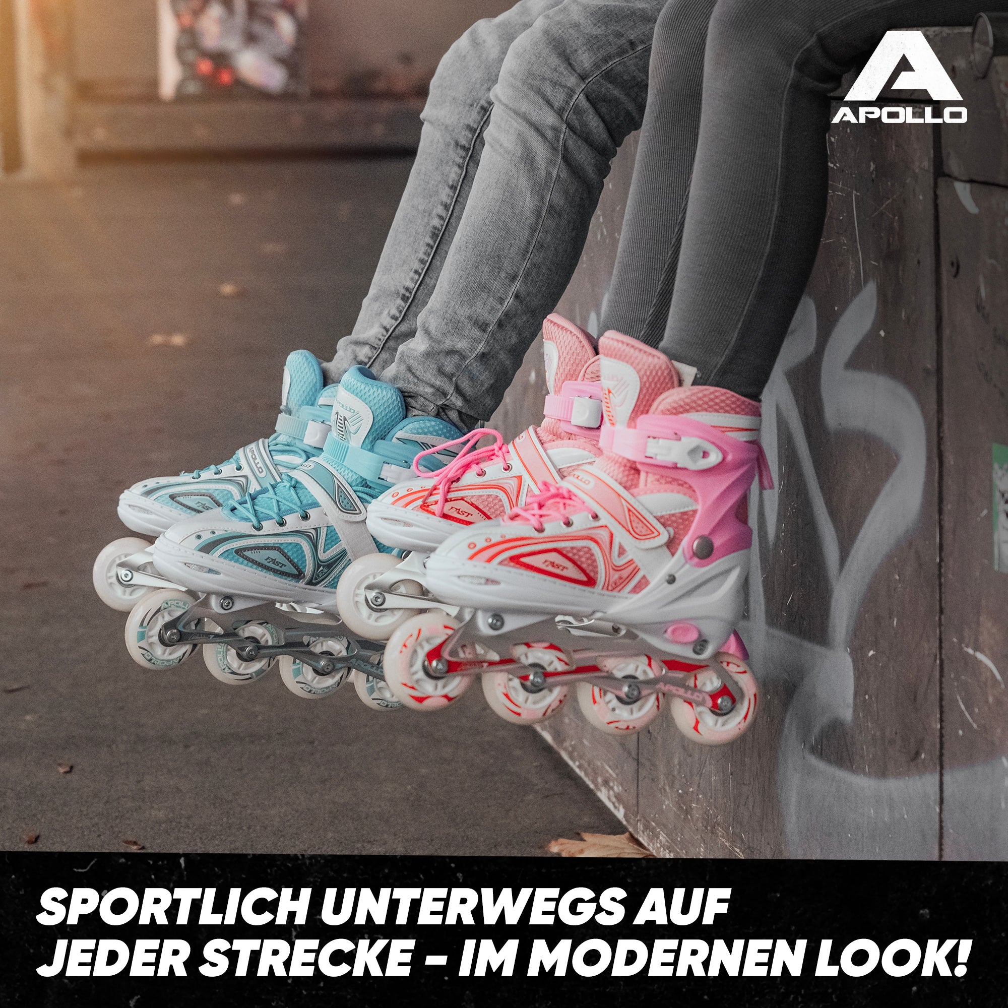 Apollo - Super Blade größenverstellbare Inlineskates - Weiss Türkis -