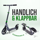 Apollo - High End Scooter Erwachsene - "Tornado 2.0" Cityroller Kinder ab 7 Jahre - Grau Grün