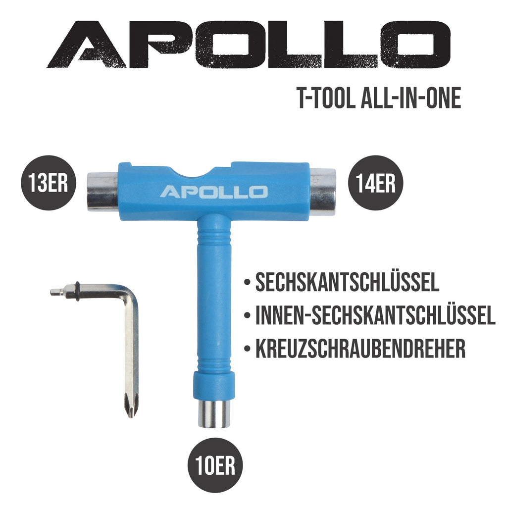 Apollo - Apollo T-Tool Schraubenschlüssel für Skateboards & Longboards - Blau